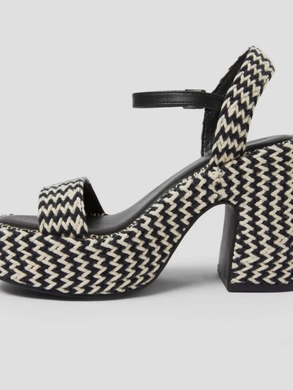 Madeline Woven Platform Sandal Heels with Memory Foam Insole